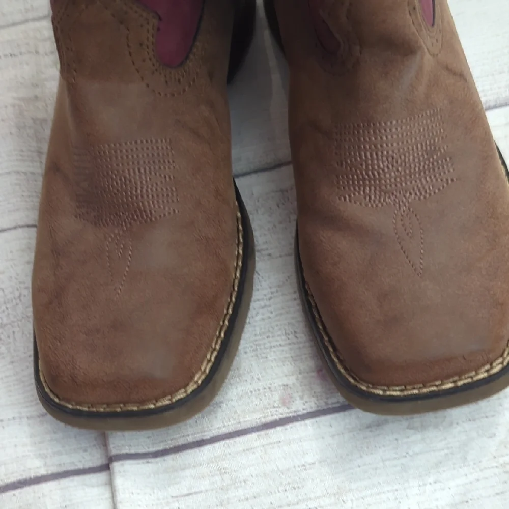 Durango Brown and Burgundy Kids Western Boots
